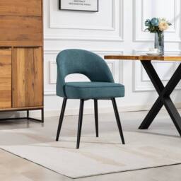 Artemis Home Ashley Fabric Dining Chairs - Set of 2 in Teal - Size: 2 Pack - thumbnail 2