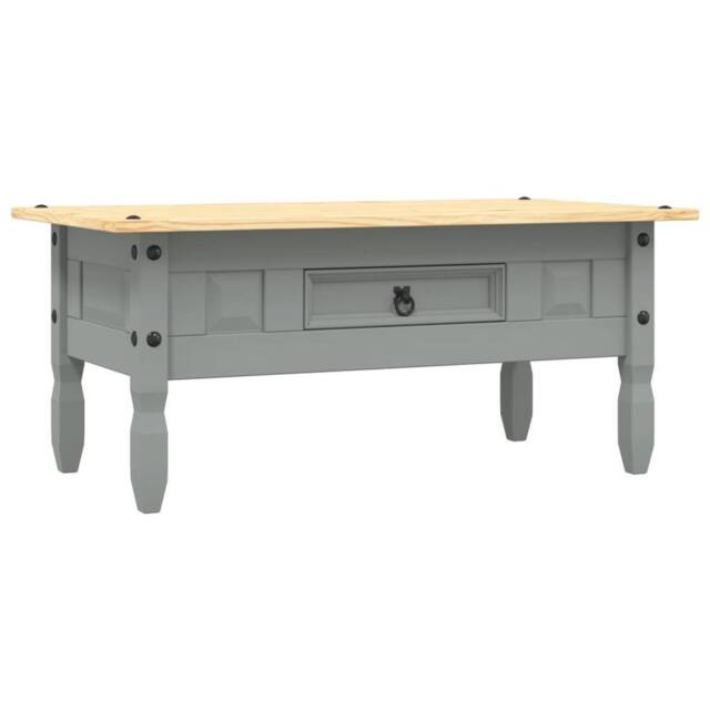 Berkfield Home Coffee Table Mexican Pine Corona Range Grey 100x55x45 cm - Size: 100 x 55 x 45 cm - image 1