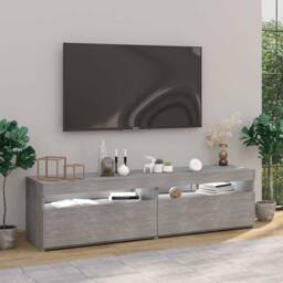 Berkfield Home TV Cabinets 2 pcs with LED Lights Concrete Grey 75x35x40 cm - Size: 75 x 35 x 40 cm - thumbnail 1