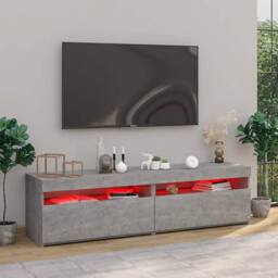 Berkfield Home TV Cabinets 2 pcs with LED Lights Concrete Grey 75x35x40 cm - Size: 75 x 35 x 40 cm - thumbnail 5