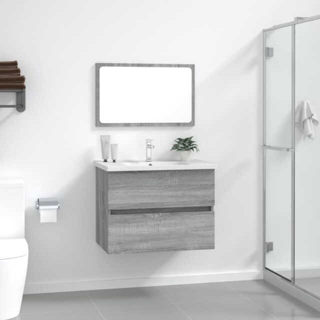 Berkfield Home 2 Piece Bathroom Furniture Set Grey Sonoma Engineered Wood - image 1