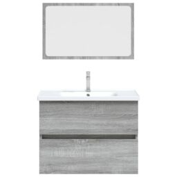 Berkfield Home 2 Piece Bathroom Furniture Set Grey Sonoma Engineered Wood - thumbnail 6