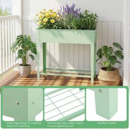 Kelvenix 2x Elevated Raised Garden Beds in Green - Size: 100g - thumbnail 4