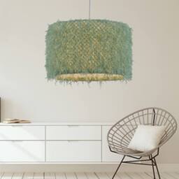 First Choice Lighting Set of 2 Rogers - Green Shaggy 30cm Easy Fit Pendant Shades - thumbnail 5