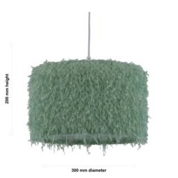 First Choice Lighting Set of 2 Rogers - Green Shaggy 30cm Easy Fit Pendant Shades - thumbnail 6