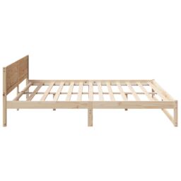 Berkfield Home Bed Frame Natural Wood Solid Pine Wood 180 x 200 cm Durable in Beige - thumbnail 7