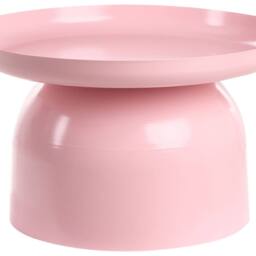Wyld and Coco Pastel Pink Round Metal Coffee Table Powder-Coated Iron - thumbnail 2