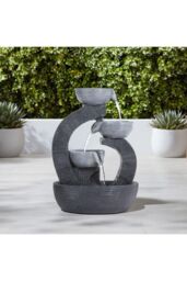 Garden Sanctuary Solar-Powered Outdoor Water Fountain Rockery Decor in Natural - thumbnail 1
