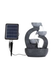 Garden Sanctuary Solar-Powered Outdoor Water Fountain Rockery Decor in Natural - thumbnail 3