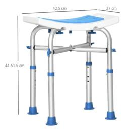 STILVORA Adjustable Shower Stool with Padded Seat Blue - thumbnail 4