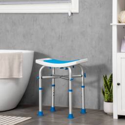 STILVORA Adjustable Shower Stool with Padded Seat Blue - thumbnail 2