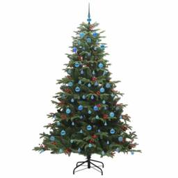 Berkfield Home Elegant Artificial Christmas Tree with 300 LEDs with Stand Green - thumbnail 4