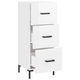 Berkfield Home Sideboard High Gloss White 34.5x34x90 cm Engineered Wood - thumbnail 5