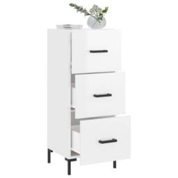 Berkfield Home Sideboard High Gloss White 34.5x34x90 cm Engineered Wood - thumbnail 4