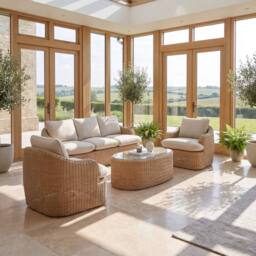 Artemis Home Bellora Outdoor or Conservatory Lounge Conversation Set in Cream - thumbnail 7