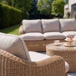 Artemis Home Bellora Outdoor or Conservatory Lounge Conversation Set in Cream - thumbnail 4