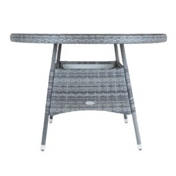 Charles Bentley 4 Seater Round Rattan Dining Table - Grey / Natural - thumbnail 5
