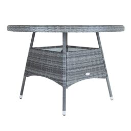 Charles Bentley 4 Seater Round Rattan Dining Table - Grey / Natural - thumbnail 6