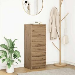 Berkfield Home Sideboard Artisan Oak 37.5x35x99 cm Engineered Wood in Brown - thumbnail 1