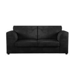 SOFASELECTION UK Jumbo Cord High Back 3 Seater Sofa Luxury in Black - Size: 4 Pack
