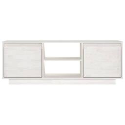 Berkfield Home TV Cabinet White 110x30x40 cm Solid Pinewood - Size: 110 x 30 x 40 cm - thumbnail 5