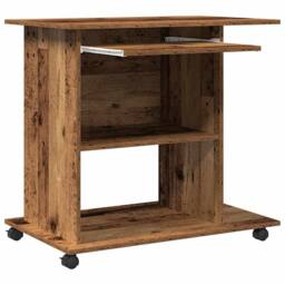 Berkfield Home Modern Computer Desk Old Wood 80x50x75 cm Engineered Wood in Brown - Size: 80 x 50 x 75 cm - thumbnail 7