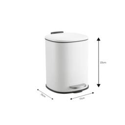 Showerdrape Capri 3L Bathroom Bin & Toilet Brush Set - Chrome, Black or White - thumbnail 4