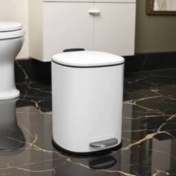 Showerdrape Capri 3L Bathroom Bin & Toilet Brush Set - Chrome, Black or White - thumbnail 2