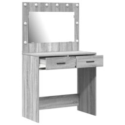 Berkfield Home Dressing Table with LED Lights Grey Sonoma 78, 5x41x135 cm - Size: 5 x 41 x 135 cm - thumbnail 4