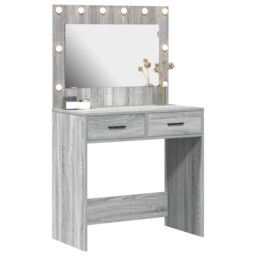 Berkfield Home Dressing Table with LED Lights Grey Sonoma 78, 5x41x135 cm - Size: 5 x 41 x 135 cm - thumbnail 3