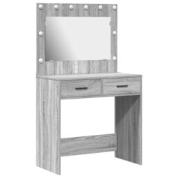 Berkfield Home Dressing Table with LED Lights Grey Sonoma 78, 5x41x135 cm - Size: 5 x 41 x 135 cm - thumbnail 2