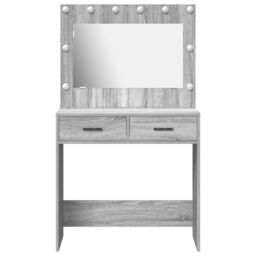 Berkfield Home Dressing Table with LED Lights Grey Sonoma 78, 5x41x135 cm - Size: 5 x 41 x 135 cm - thumbnail 5