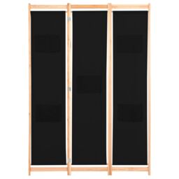 Berkfield Home 3-Panel Room Divider Black 120x170x4 cm Fabric - Size: 120 x 170 x 4 cm - thumbnail 2