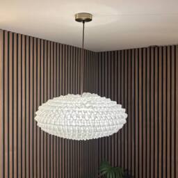 CGC Lighting Dolly White Ruffled Linen Extra Large Easy Fit Hand Made Lampshade - thumbnail 5