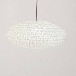 CGC Lighting Dolly White Ruffled Linen Extra Large Easy Fit Hand Made Lampshade - thumbnail 1