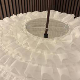 CGC Lighting Dolly White Ruffled Linen Extra Large Easy Fit Hand Made Lampshade - thumbnail 6