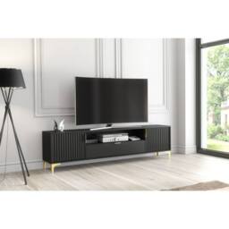 Mex Furniture LTD TV Unit Tide Crest 200cm - Black & Gold - thumbnail 9