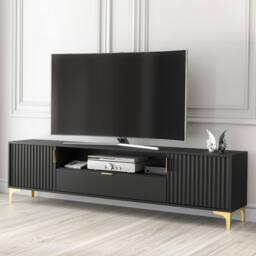 Mex Furniture LTD TV Unit Tide Crest 200cm - Black & Gold - thumbnail 1