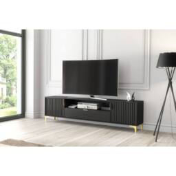 Mex Furniture LTD TV Unit Tide Crest 200cm - Black & Gold - thumbnail 2