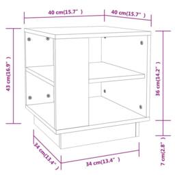 Berkfield Home Modern Coffee Table White 40x40x43 cm Engineered Wood - Size: 40 x 40 x 43 cm - thumbnail 7