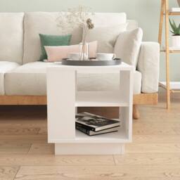 Berkfield Home Modern Coffee Table White 40x40x43 cm Engineered Wood - Size: 40 x 40 x 43 cm - thumbnail 1
