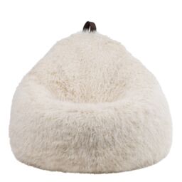 icon Cocoon Faux Fur Bean Bag Natural Bean Bag Chairs in White - thumbnail 3