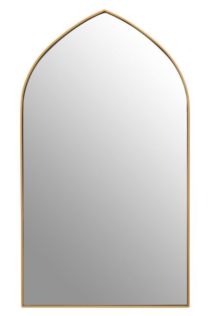 Orsina Arched Wall Mirror, Contemporary Antique Mirror, Versatile Lounge Mirrors, Compact Gold Finish Framed Mirror - image 1