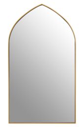 Orsina Arched Wall Mirror, Contemporary Antique Mirror, Versatile Lounge Mirrors, Compact Gold Finish Framed Mirror - thumbnail 5