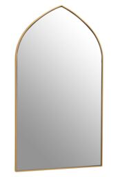 Orsina Arched Wall Mirror, Contemporary Antique Mirror, Versatile Lounge Mirrors, Compact Gold Finish Framed Mirror - thumbnail 2