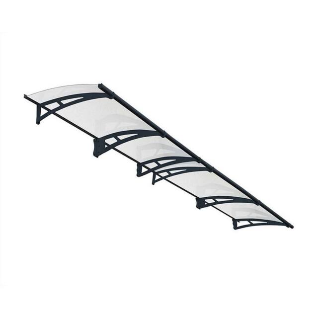 Palram Patio Cover Aquila Door Awning Canopy 4100 Clear - L412 cm - Grey - image 1