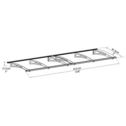 Palram Patio Cover Aquila Door Awning Canopy 4100 Clear - L412 cm - Grey - thumbnail 2