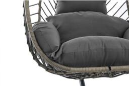 SquareBoxx Balinese Garden Egg Chair Rattan Effect With Cushions in Grey - thumbnail 4