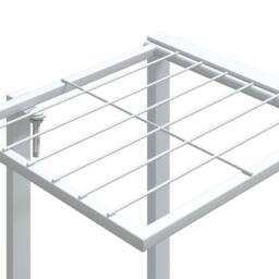 Berkfield Home Durable Flower Stand with Wheels 94.5x24.5x91.5 cm White Iron - thumbnail 6
