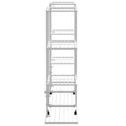 Berkfield Home Durable Flower Stand with Wheels 94.5x24.5x91.5 cm White Iron - thumbnail 4